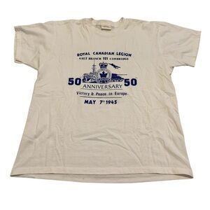VINTAGE Royal Canadian Legion 50th Anniversary VE Day T-Shirt Large